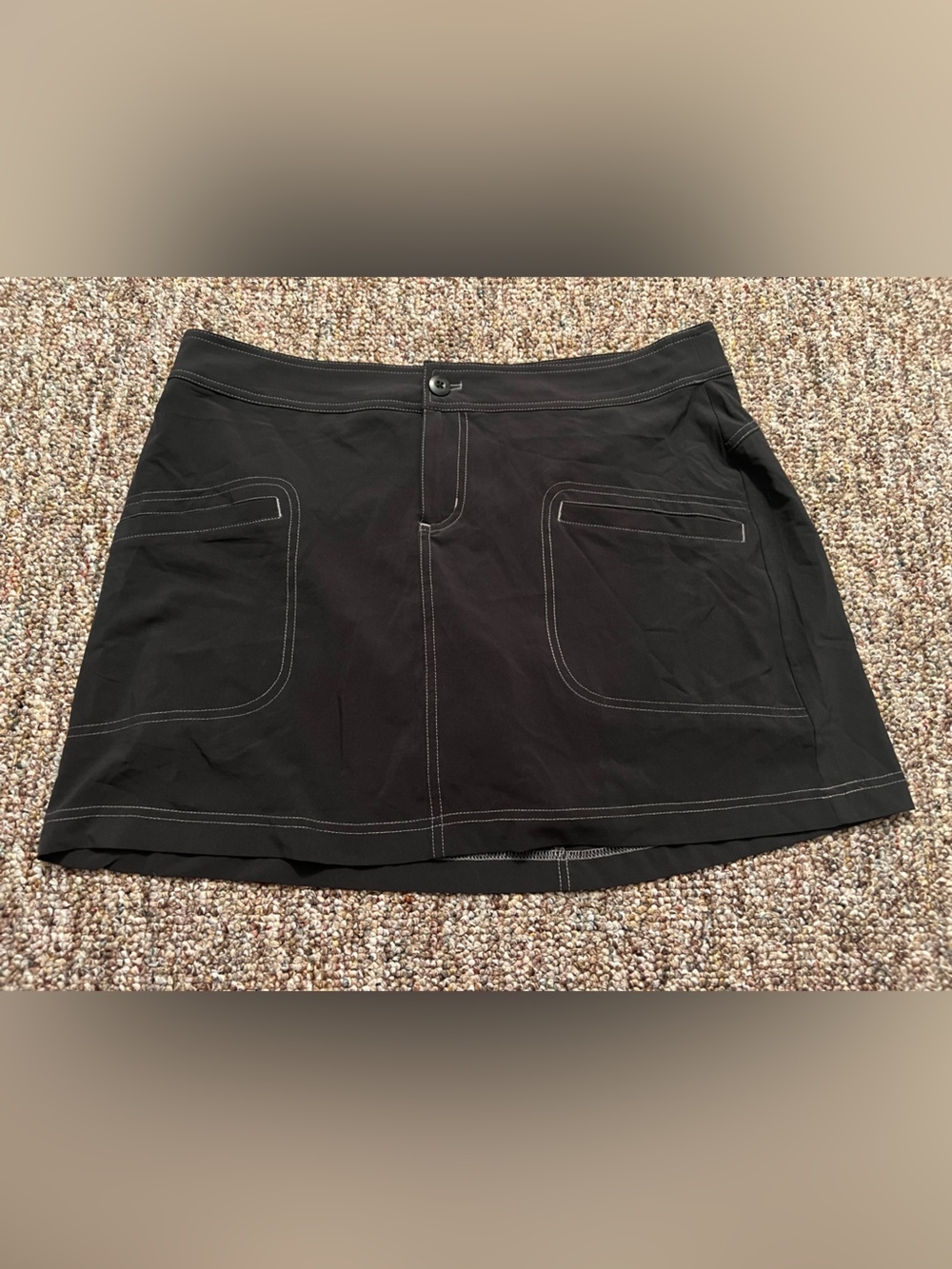 PrAna Women’s Charcoal Gray Keely Pockets Stretch Athletic A-Line Skort Size 10